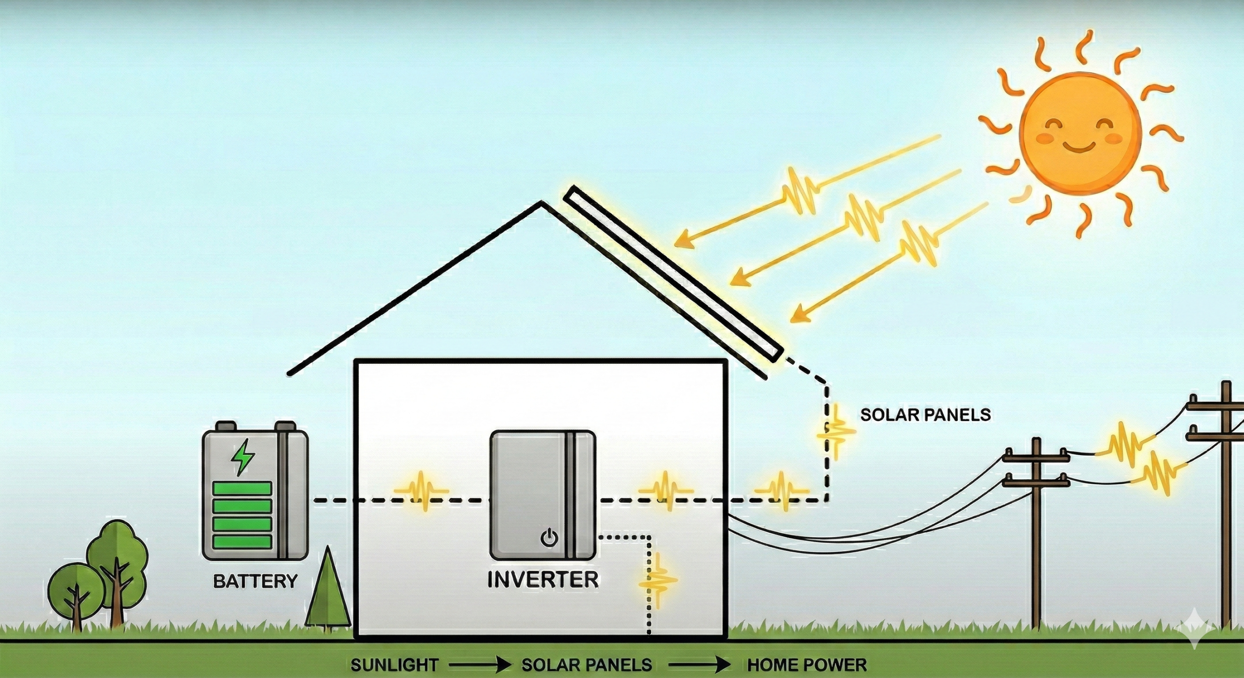 Home using solar energy